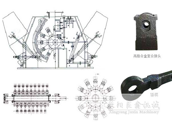 可逆锤式破碎机工作原理图